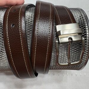 Genuine Leather Men’s belt  Reversible Casual Jeans Belts- Black/Brown-Size 40